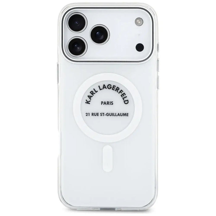 Karl Lagerfeld IML Karl RSG Logo MagSafe Case for iPhone 17 Pro Max - Transparent - Cell phone cases