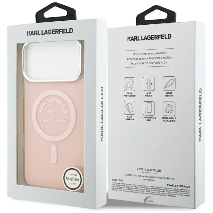 Karl Lagerfeld IML Karl RSG Logo MagSafe Case for iPhone 17 Pro Max - Pink - Cell phone cases and covers<<<HurtelXML
