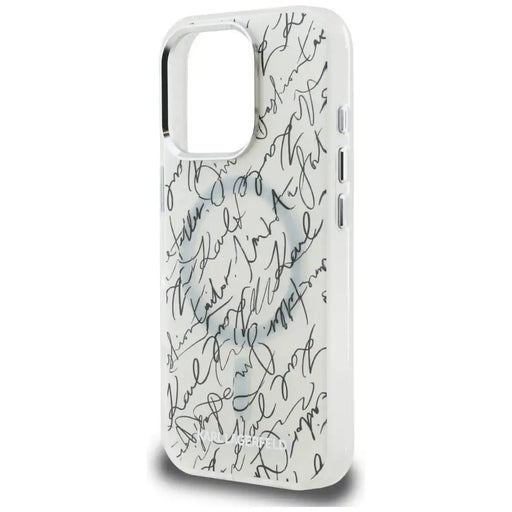 Karl Lagerfeld IML Karl Script Pattern MagSafe Case for iPhone 16 Pro Max - White - Cell phone cases