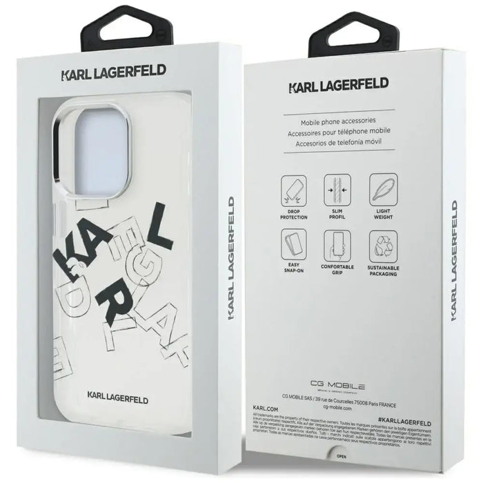 Karl Lagerfeld IML Sketched Graphic Case for iPhone 16 Pro - Clear - Cell phone cases and covers<<<HurtelXML