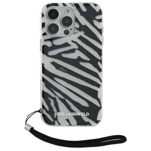 Karl Lagerfeld IML Zebra Pattern & Cord iPhone 16 Pro Case - Black - Cell phone cases and covers<<<HurtelXML