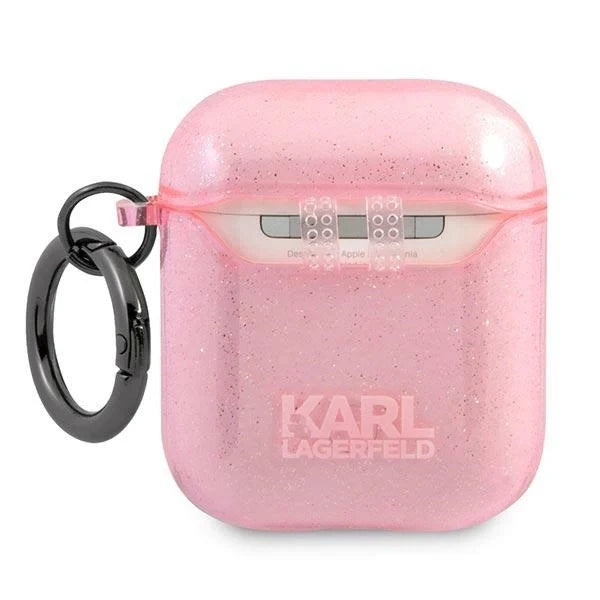 Karl Lagerfeld KLA2UKHGP AirPods cover różowy/pink Glitter Karl`s Head - Cell phone cases and covers<<<HurtelXML