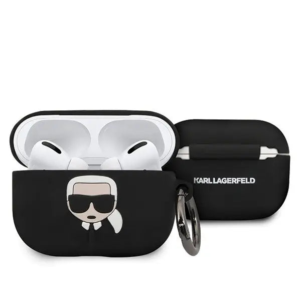 Karl Lagerfeld KLACAPSILGLBK AirPods Pro cover black/black Silicone Ikonik - Cell phone cases and covers<<<HurtelXML