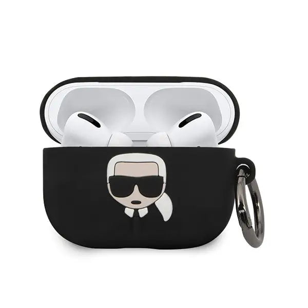 Karl Lagerfeld KLACAPSILGLBK AirPods Pro cover black/black Silicone Ikonik - Cell phone cases and covers<<<HurtelXML