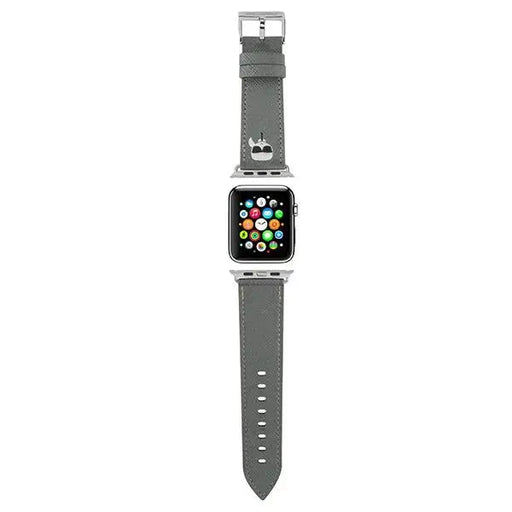 Karl Lagerfeld KLAWLOKHG Apple Watch Strap 42/44 / 45mm silver / silver strap Saffiano Karl Heads - Other cell phone