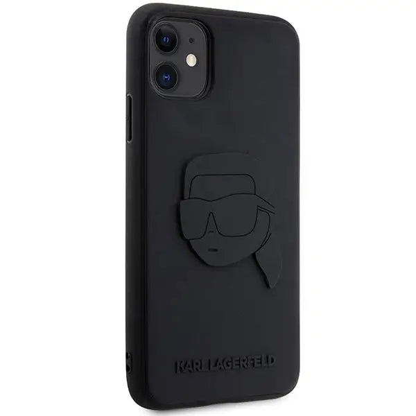 Karl Lagerfeld KLHCN613DRKNK iPhone 11 / Xr 6.1’’ black/black hardcase Rubber Karl Head 3D - Cell phone cases