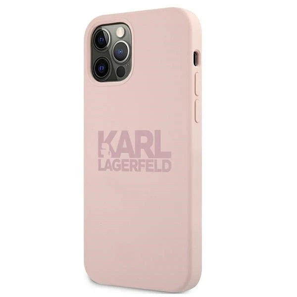 Karl Lagerfeld KLHCP12LSTKLTLP iPhone 12 Pro Max 6,7’’ Silicone Stack Logo różowy/pink - Cell phone cases