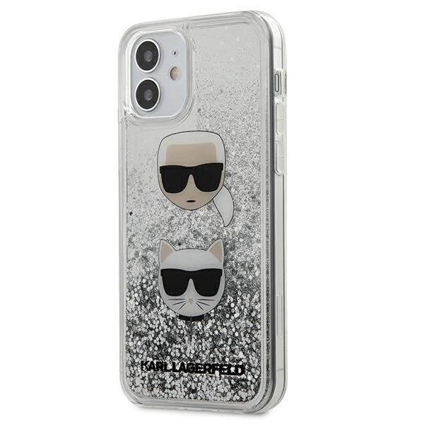 Karl Lagerfeld KLHCP12SKCGLSL iPhone 12 mini 5,4’’ srebrny/silver hardcase Liquid Glitter Karl&Choupette - Cell phone