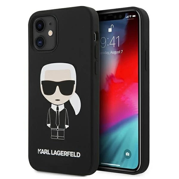 Karl Lagerfeld KLHCP12SSLFKBK iPhone 12 mini 5,4’’ hardcase czarny/black Silicone Iconic - Cell phone cases