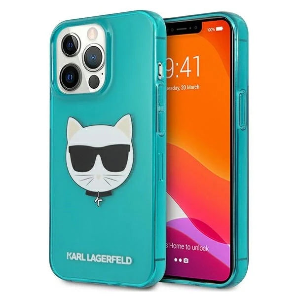 Karl Lagerfeld KLHCP13LCHTRB iPhone 13 Pro / 13 6,1’’ niebieski/blue hardcase Glitter Choupette Fluo - Cell phone cases