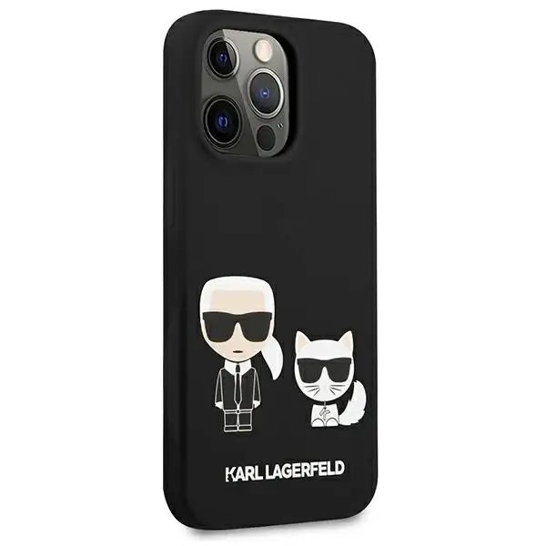 Karl Lagerfeld KLHCP13LSSKCK iPhone 13 Pro / 13 6.1’’ hardcase black/black Silicone Karl & Choupette - Cell phone cases
