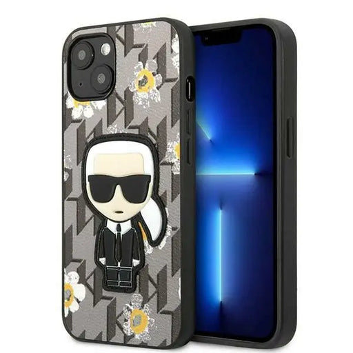 Karl Lagerfeld KLHCP13MPMNFIK1 iPhone 13 6.1’’ grey/grey Flower Ikonik Karl - Cell phone cases and covers<<<HurtelXML