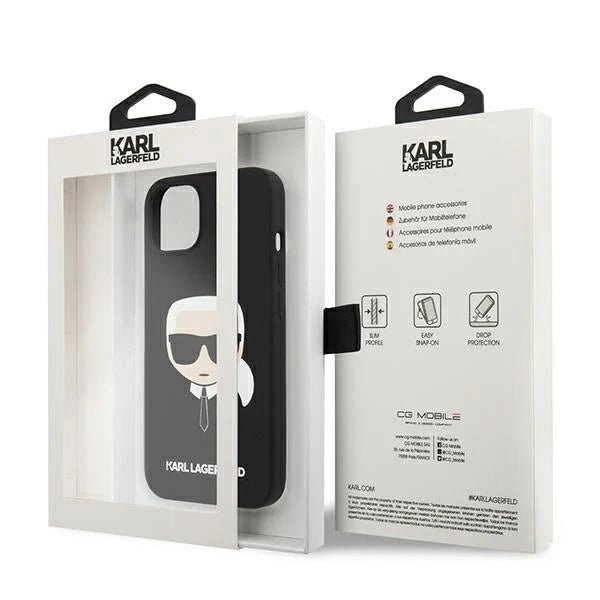 Karl Lagerfeld KLHCP13SSLKHBK iPhone 13 mini 5,4’’ czarny/black hardcase Silicone Karl’s Head - Cell phone cases