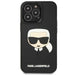 Karl Lagerfeld KLHCP14LKH3DBK iPhone 14 Pro 6.1 ’black / black hardcase 3D Rubber Karl`s Head - Cell phone cases