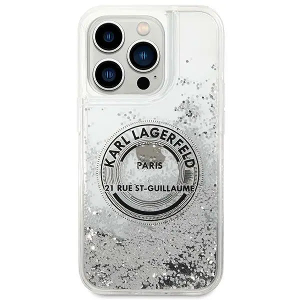 Karl Lagerfeld KLHCP14LLCRSGRS iPhone 14 Pro 6.1 ’silver / silver hardcase Liquid Glitter RSG - Cell phone cases