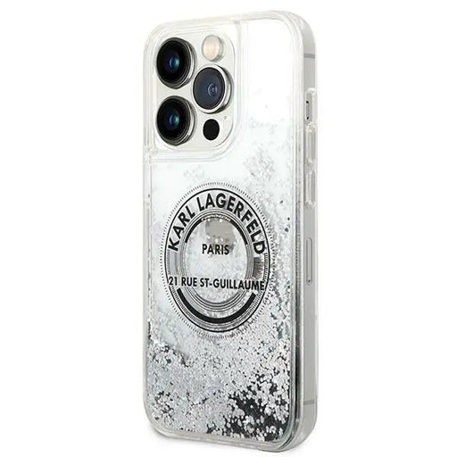 Karl Lagerfeld KLHCP14LLCRSGRS iPhone 14 Pro 6.1 ’silver / silver hardcase Liquid Glitter RSG - Cell phone cases