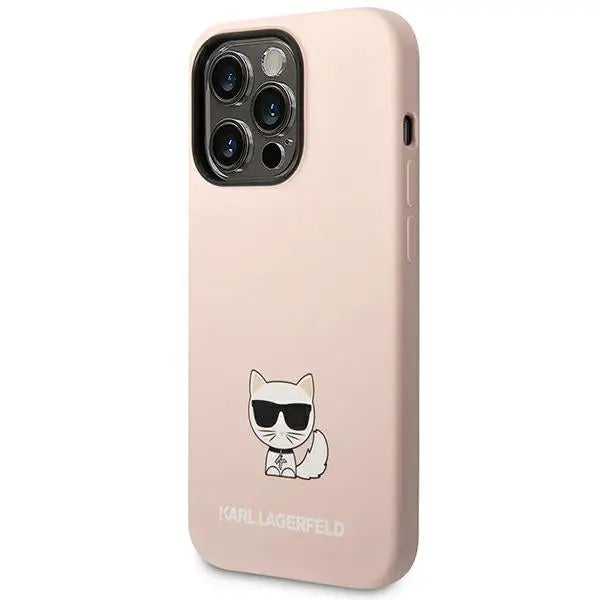 Karl Lagerfeld KLHCP14LSLCTPI iPhone 14 Pro 6.1 ’hardcase light pink / light pink Silicone Choupette Body - Cell phone