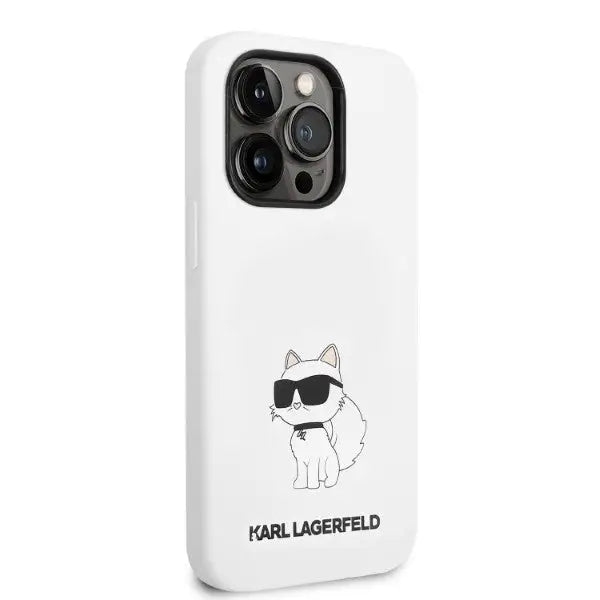 Karl Lagerfeld KLHCP14LSNCHBCH iPhone 14 Pro 6.1’’ hardcase white/white Silicone Choupette - Cell phone cases