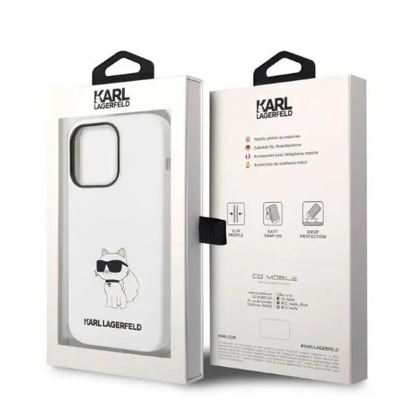 Karl Lagerfeld KLHCP14LSNCHBCH iPhone 14 Pro 6.1’’ hardcase white/white Silicone Choupette - Cell phone cases