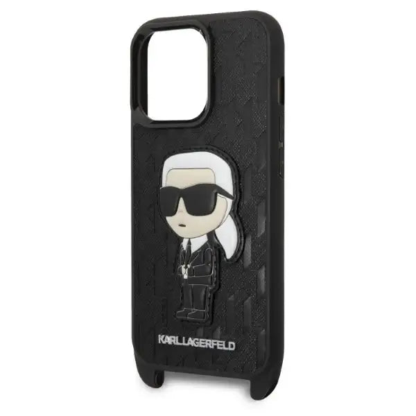Karl Lagerfeld KLHCP14LSTKMK iPhone 14 Pro 6.1’’ black/black hardcase Monogram Ikonik Patch - Cell phone cases