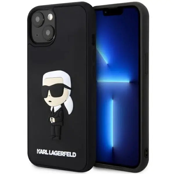Karl Lagerfeld KLHCP14M3DRKINK iPhone 14 Plus 6.7’’ black/black hardcase Rubber Ikonik 3D - Cell phone cases