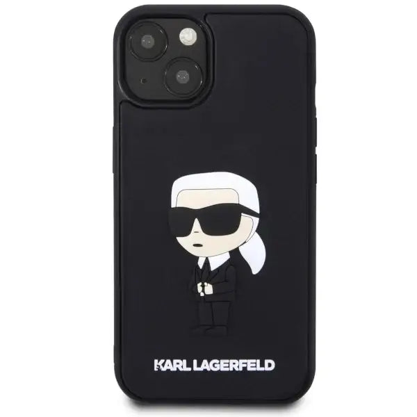 Karl Lagerfeld KLHCP14M3DRKINK iPhone 14 Plus 6.7’’ black/black hardcase Rubber Ikonik 3D - Cell phone cases