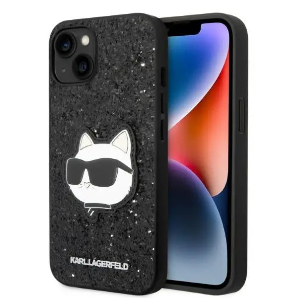 Karl Lagerfeld KLHCP14MG2CPK iPhone 14 Plus 6.7’’ black/black hardcase Glitter Choupette Patch - Cell phone cases