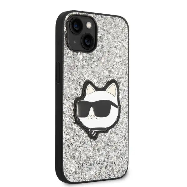 Karl Lagerfeld KLHCP14MG2CPS iPhone 14 Plus 6.7’’ silver/silver hardcase Glitter Choupette Patch - Cell phone cases