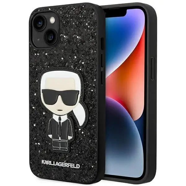 Karl Lagerfeld KLHCP14MGFKPK iPhone 14 Plus 6.7 ’hardcase black / black Glitter Flakes Ikonik - Cell phone cases