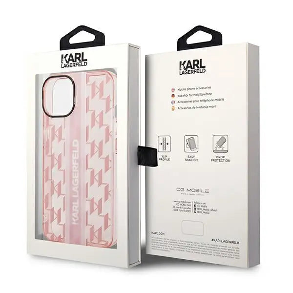 Karl Lagerfeld KLHCP14MHKLSPCP iPhone 14 Plus 6.7 ’hardcase pink / pink Mono Vertical Stripe - Cell phone cases