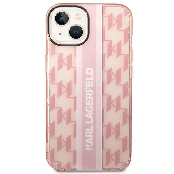 Karl Lagerfeld KLHCP14MHKLSPCP iPhone 14 Plus 6.7 ’hardcase pink / pink Mono Vertical Stripe - Cell phone cases