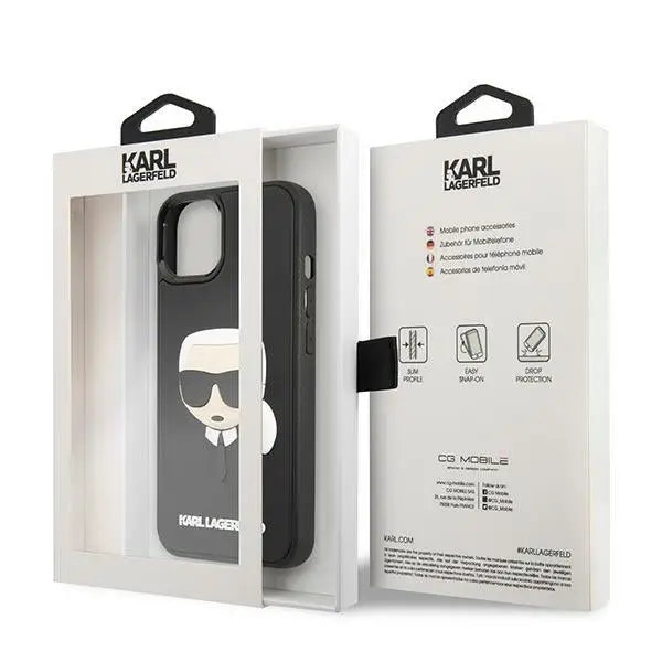 Karl Lagerfeld KLHCP14MKH3DBK iPhone 14 Plus 6.7 ’black / black hardcase 3D Rubber Karl’s Head - Cell phone cases