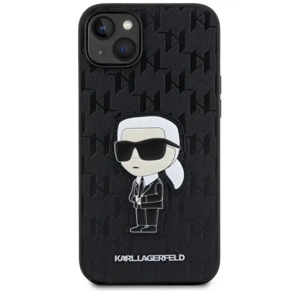 Karl Lagerfeld KLHCP14MSAKHPKK iPhone 14 Plus 6.7’’ black/black Saffiano Monogram Ikonik - Cell phone cases
