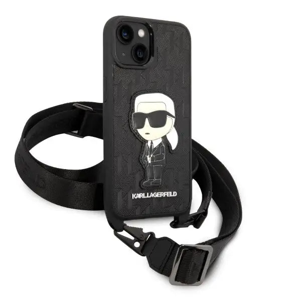 Karl Lagerfeld KLHCP14MSTKMK iPhone 14 Plus 6.7’’ black/black hardcase Monogram Ikonik Patch - Cell phone cases