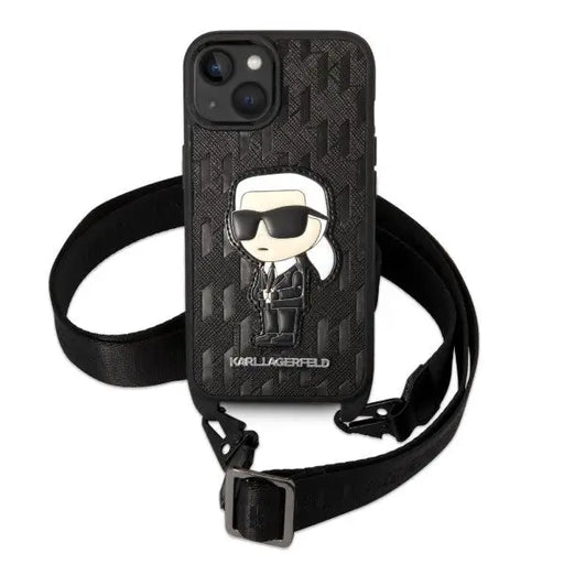 Karl Lagerfeld KLHCP14MSTKMK iPhone 14 Plus 6.7’’ black/black hardcase Monogram Ikonik Patch - Cell phone cases