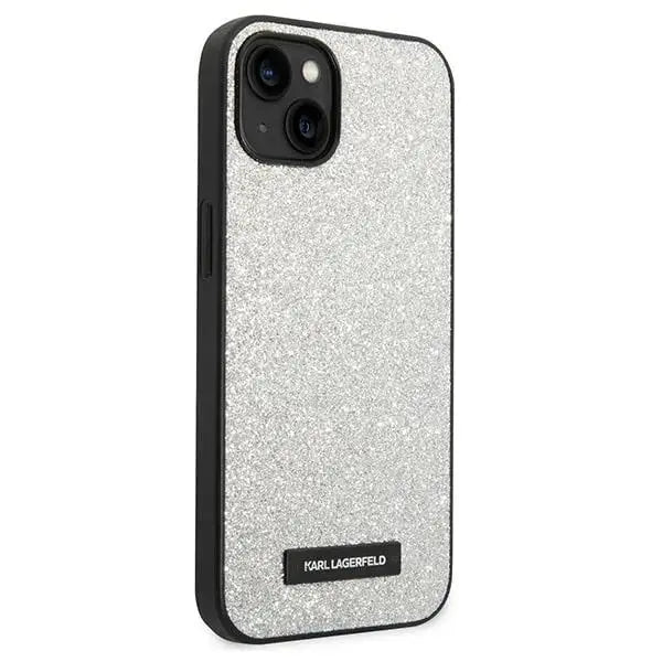 Karl Lagerfeld KLHCP14SG2ELS iPhone 14 6.1 ’hardcase silver / silver Glitter Plaque Logo - Cell phone cases