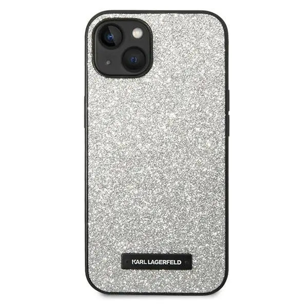 Karl Lagerfeld KLHCP14SG2ELS iPhone 14 6.1 ’hardcase silver / silver Glitter Plaque Logo - Cell phone cases