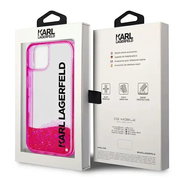 Karl Lagerfeld KLHCP14SLCKVF iPhone 14 6,1’’ różowy/pink hardcase Liquid Glitter Elong - Cell phone cases