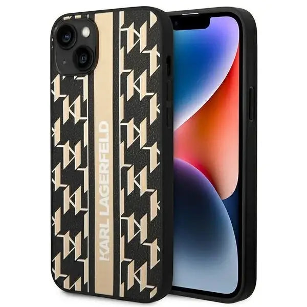 Karl Lagerfeld KLHCP14SPGKLSKW iPhone 14 6.1 ’hardcase brown / brown Monogram Stripe - Cell phone cases