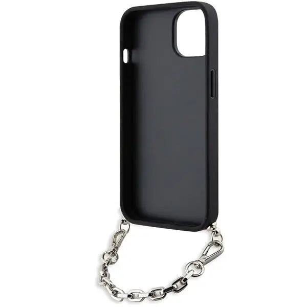 Karl Lagerfeld KLHCP14SSACKLHPG iPhone 14 6.1’’ silver/silver hardcase Saffiano Monogram Chain - Cell phone cases