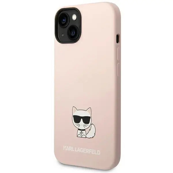 Karl Lagerfeld KLHCP14SSLCTPI iPhone 14 6.1 ’hardcase light pink / light pink Silicone Choupette Body - Cell phone
