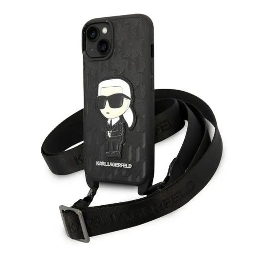 Karl Lagerfeld KLHCP14SSTKMK iPhone 14 6.1’’ black/black hardcase Monogram Ikonik Patch - Cell phone cases