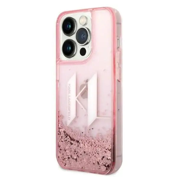 Karl Lagerfeld KLHCP14XLBKLCP iPhone 14 Pro Max 6.7 ’pink / pink hardcase Liquid Glitter Big KL - Cell phone cases