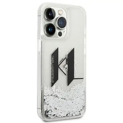 Karl Lagerfeld KLHCP14XLBKLCS iPhone 14 Pro Max 6,7’’ srebrny/silver hardcase Liquid Glitter Big KL - Cell phone cases