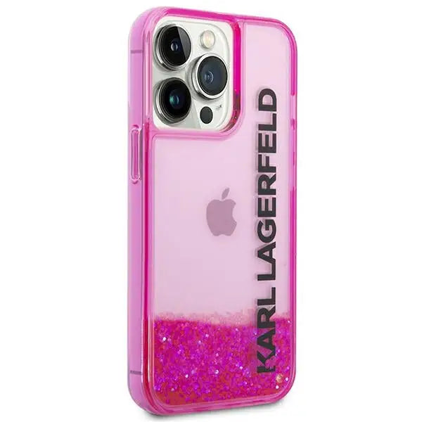 Karl Lagerfeld KLHCP14XLCKVF iPhone 14 Pro Max 6.7 ’pink / pink hardcase Liquid Glitter Elong - Cell phone cases