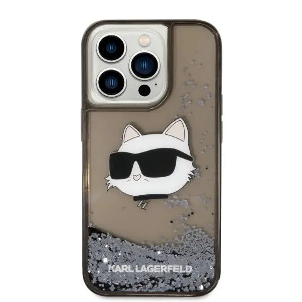 Karl Lagerfeld KLHCP14XLNCHCK iPhone 14 Pro Max 6.7’’ black/black hardcase Glitter Choupette Head - Cell phone cases