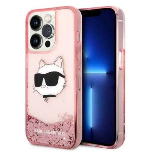 Karl Lagerfeld KLHCP14XLNCHCP iPhone 14 Pro Max 6.7’’ pink/pink hardcase Glitter Choupette Head - Cell phone cases