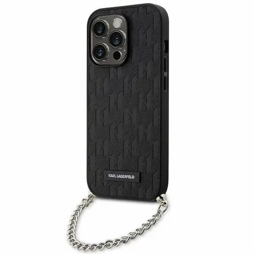 Karl Lagerfeld KLHCP14XSACKLHPK iPhone 14 Pro Max 6.7’’ black/black hardcase Saffiano Monogram Chain - Cell phone cases