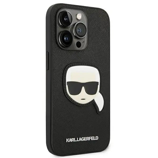 Karl Lagerfeld KLHCP14XSAPKHK iPhone 14 Pro Max 6,7’’ czarny/black hardcase Saffiano Karl’s Head Patch - Cell phone