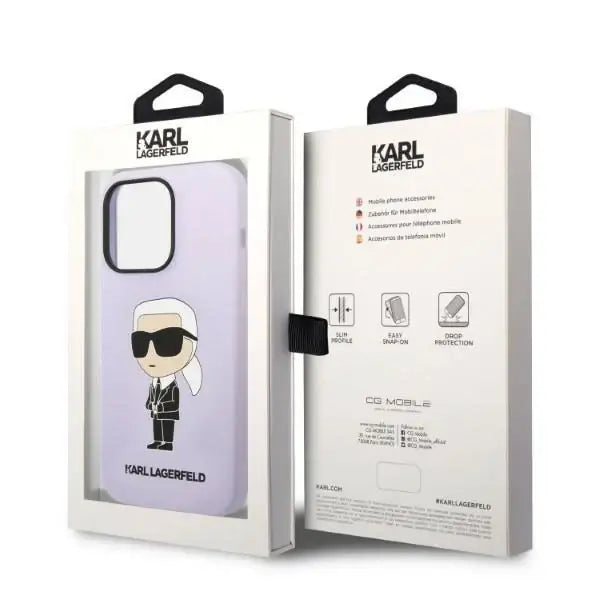 Karl Lagerfeld KLHCP14XSNIKBCU iPhone 14 Pro Max 6.7’’ hardcase purple/purple Silicone Ikonik - Cell phone cases